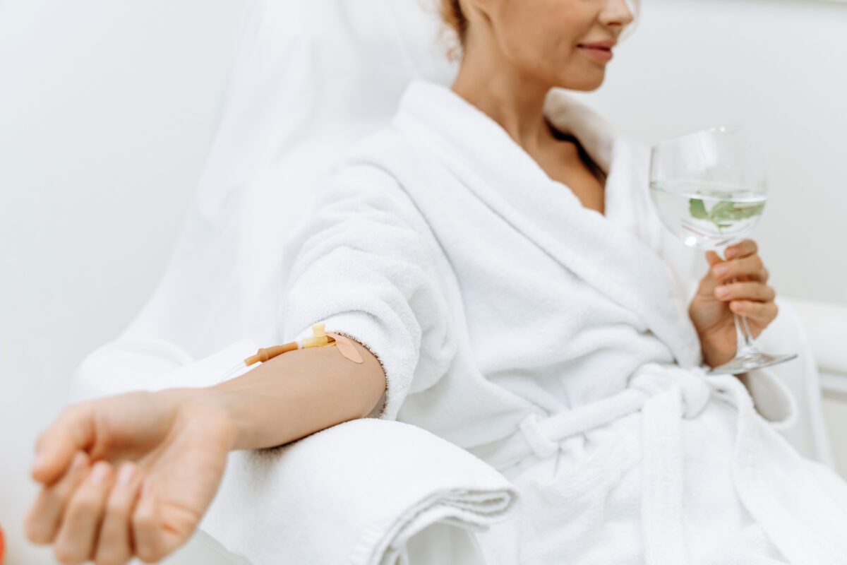 IV therapy with drip hydration for wellness and immunity boost support at Belle Âme Med Spa in Oklahoma City